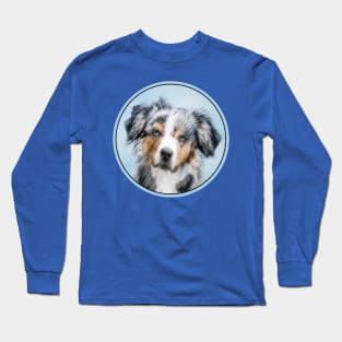 Miniature American Shepherd Painting - Dog Art Long Sleeve T-Shirt